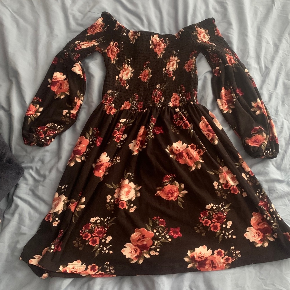 Black floral dress
